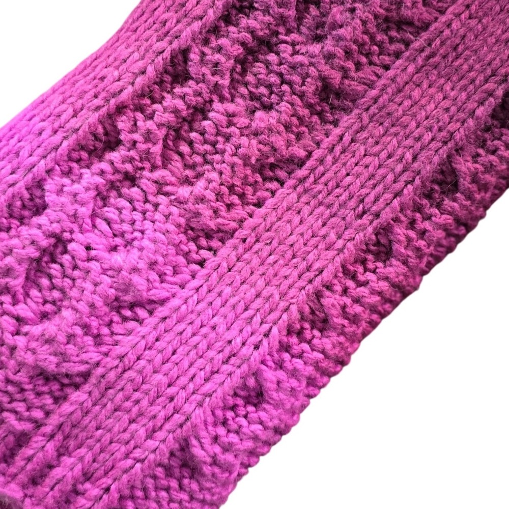 Ombre pink purple chunky sweater cable knit snood scarf cowl neck warmer o/s 14"